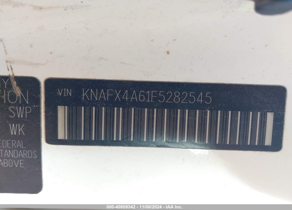 2015 KIA FORTE LX VIN: KNAFX4A61F5282545
