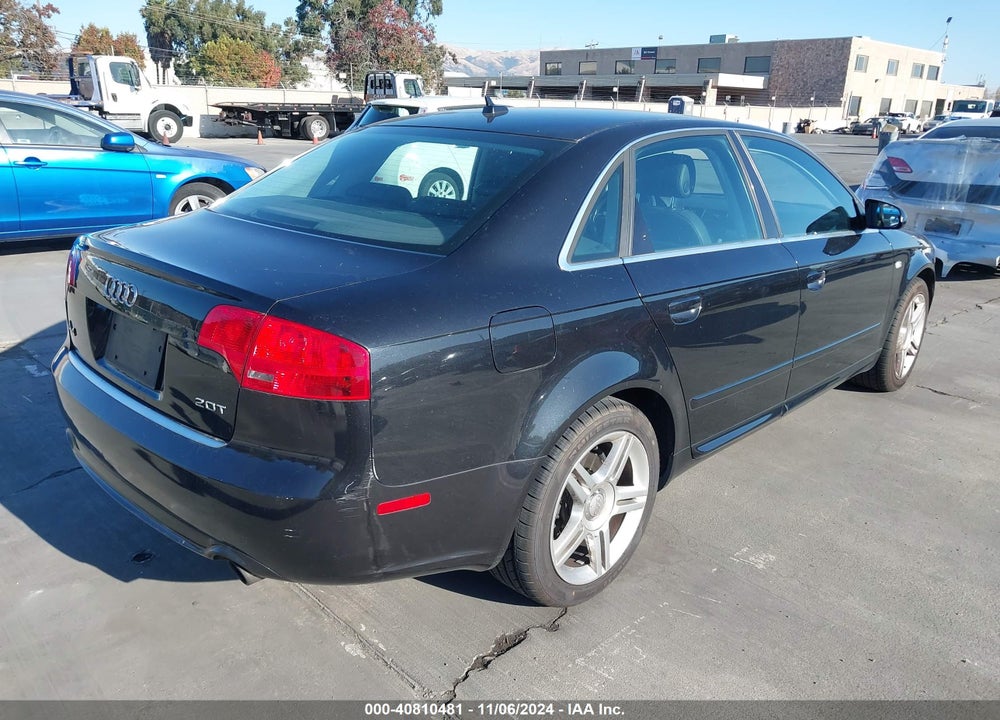 2008 AUDI A4 2.0T VIN: WAUAF78EX8A115218