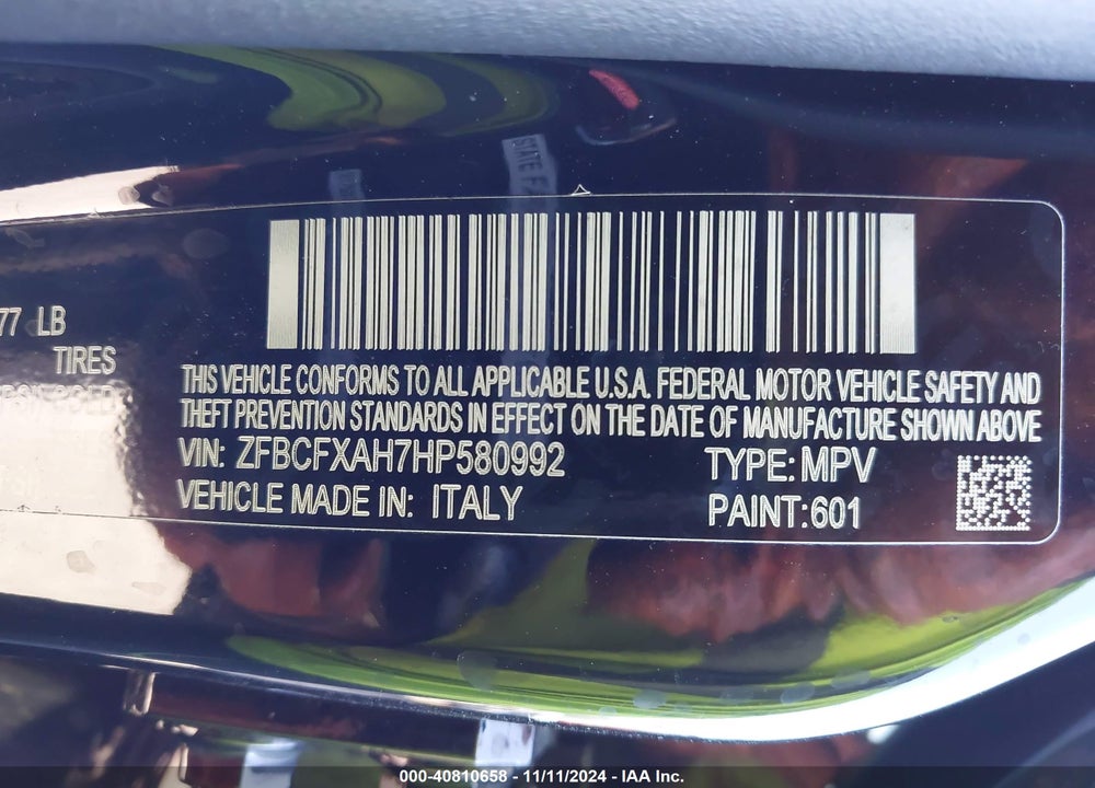 2017 FIAT 500X POP FWD VIN: ZFBCFXAH7HP580992