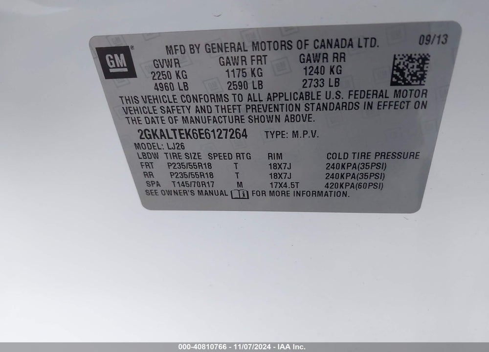 2014 GMC TERRAIN SLT-2 VIN: 2GKALTEK6E6127264