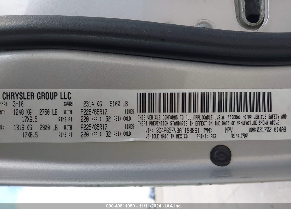 2010 DODGE JOURNEY SXT VIN: 3D4PG5FV3AT193861