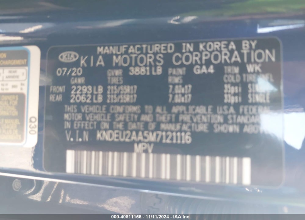 2021 KIA SELTOS S VIN: KNDEU2AA5M7121116