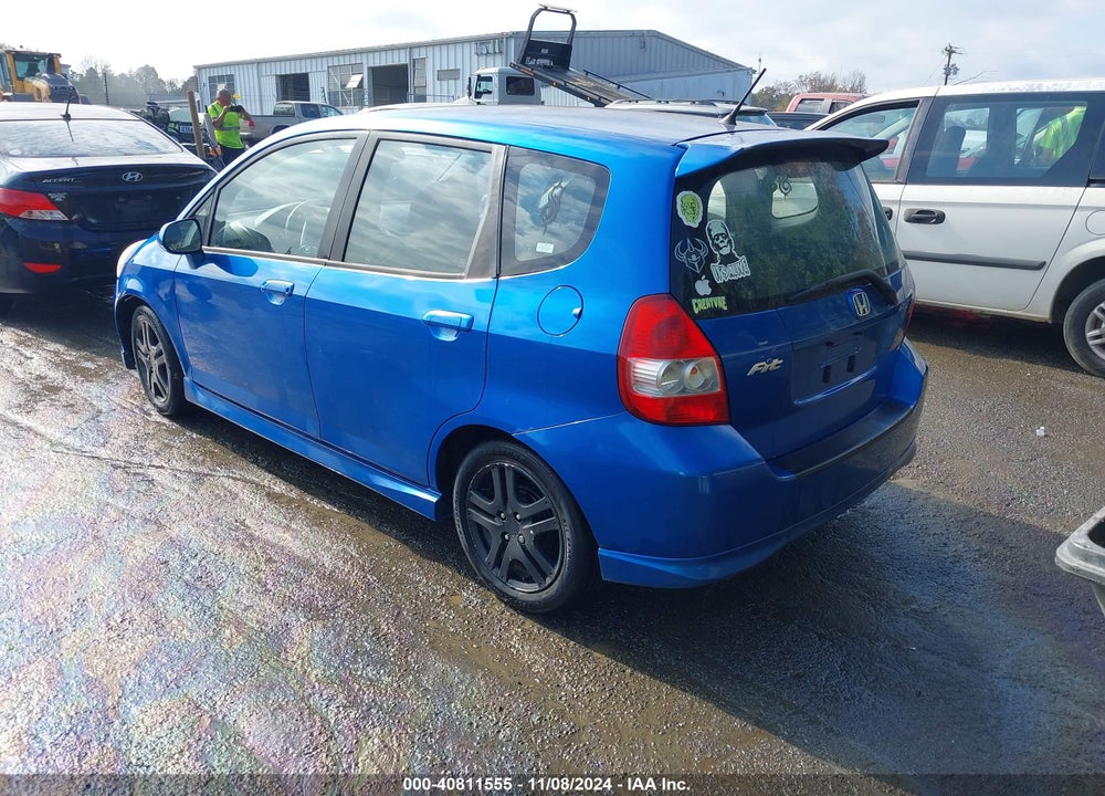 2007 HONDA FIT SPORT VIN: JHMGD386X7S053900