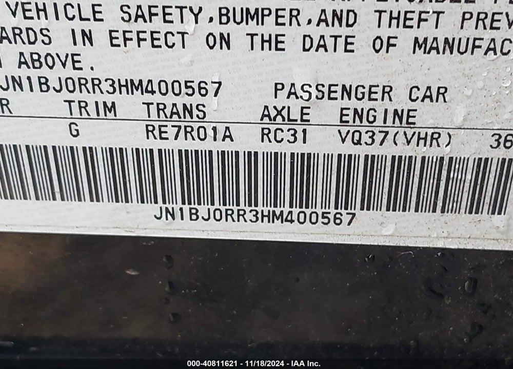 2017 INFINITI QX50 VIN: JN1BJ0RR3HM400567