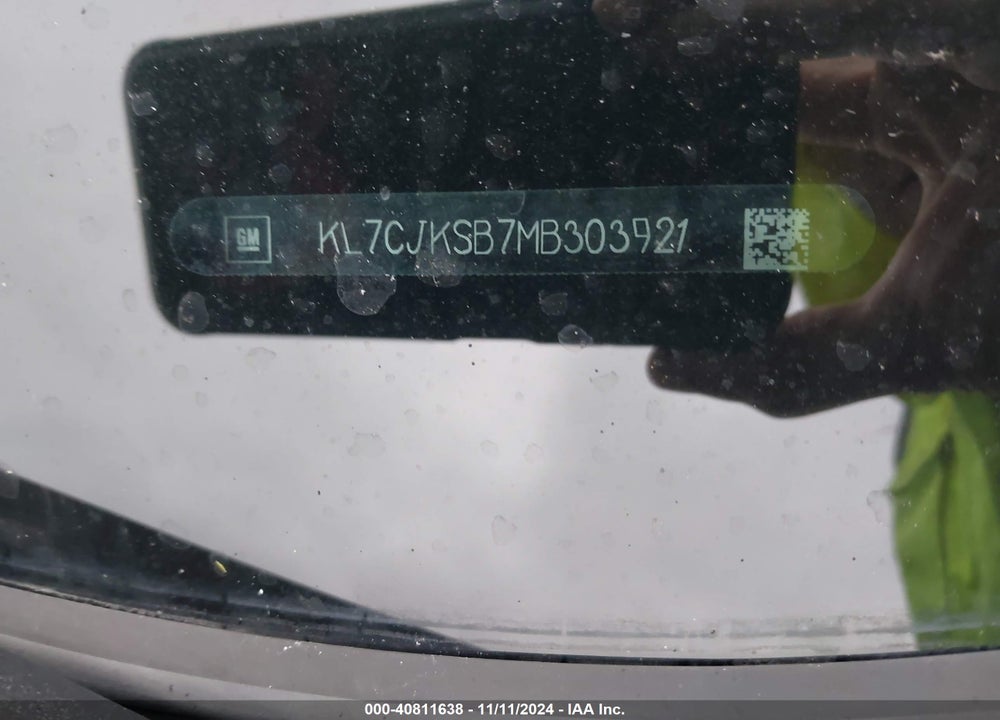2021 CHEVROLET TRAX FWD LS VIN: KL7CJKSB7MB303921