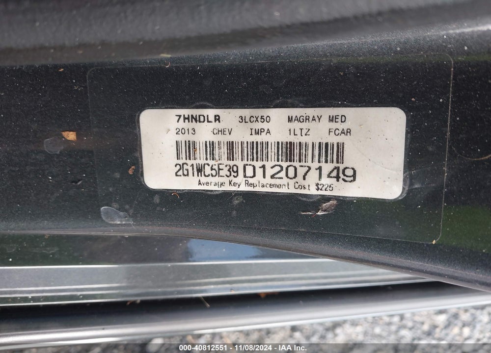 2013 CHEVROLET IMPALA VIN: 2G1WC5E39D1207149
