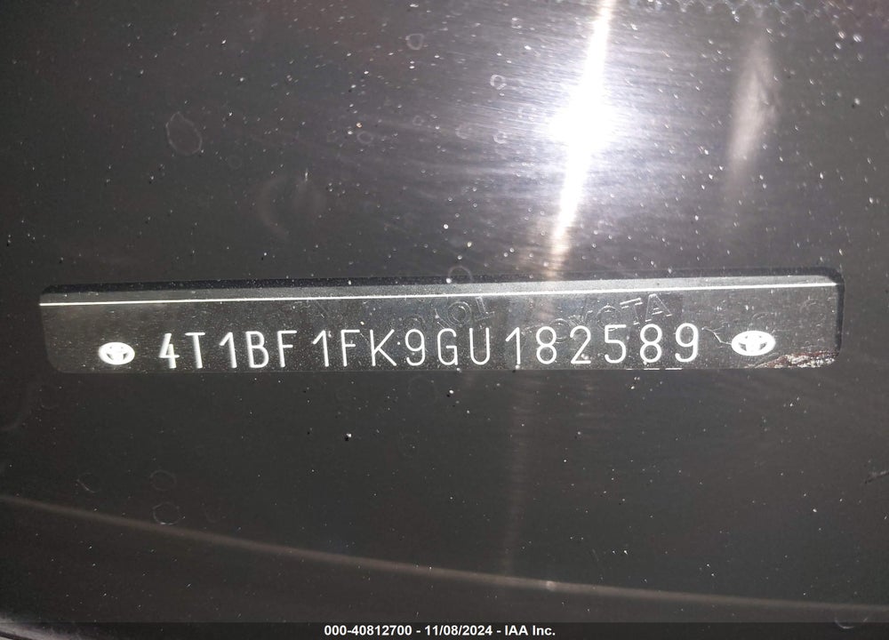 2016 TOYOTA CAMRY VIN: 4T1BF1FK9GU182589