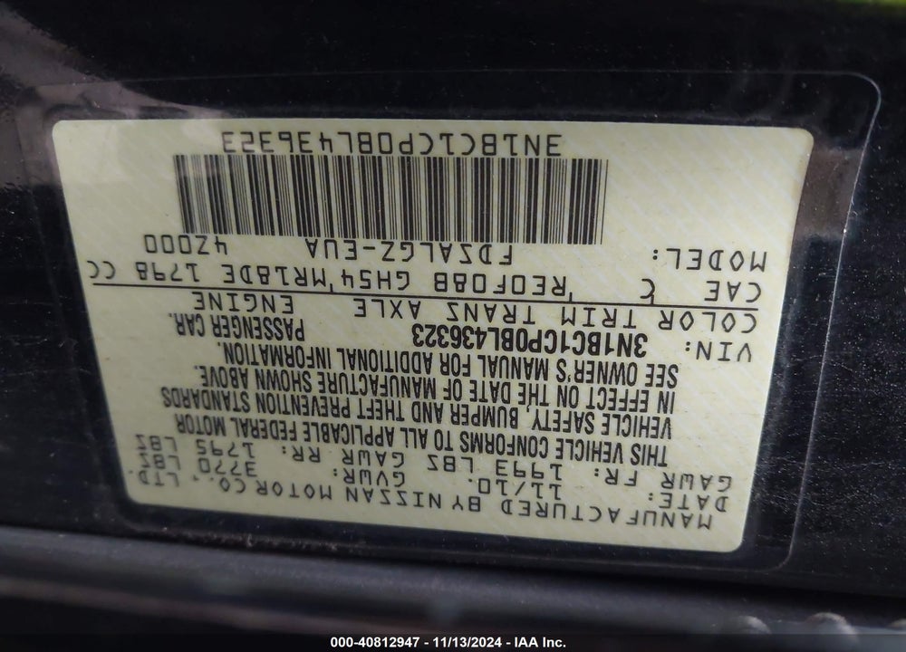 2011 NISSAN VERSA 1.8SL VIN: 3N1BC1CP0BL436323