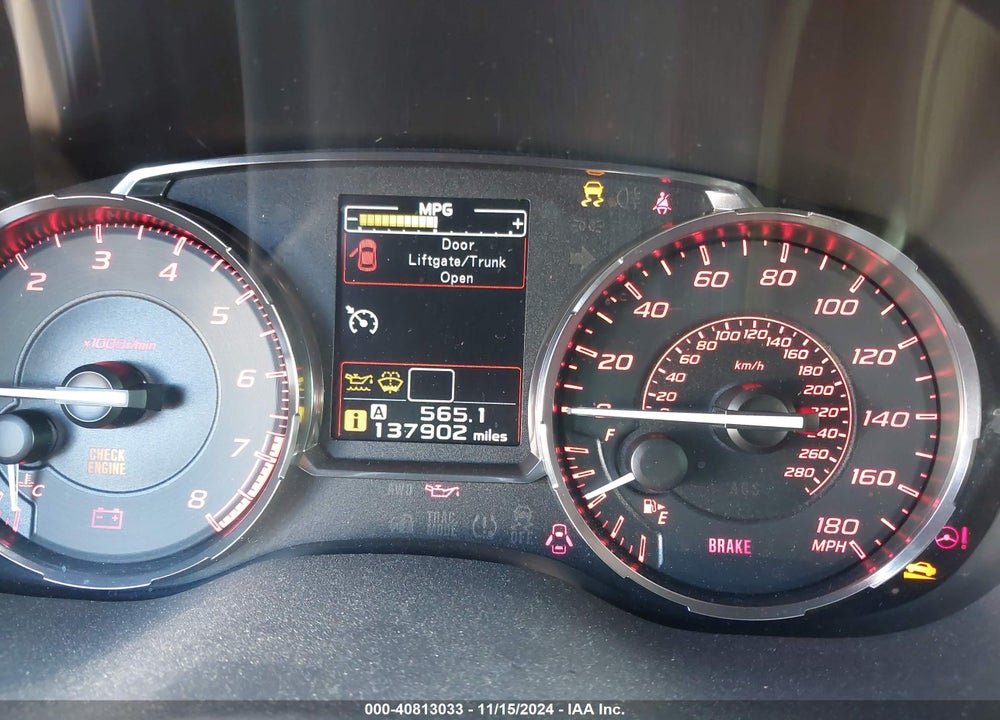 2015 SUBARU WRX VIN: JF1VA1A68F9834801