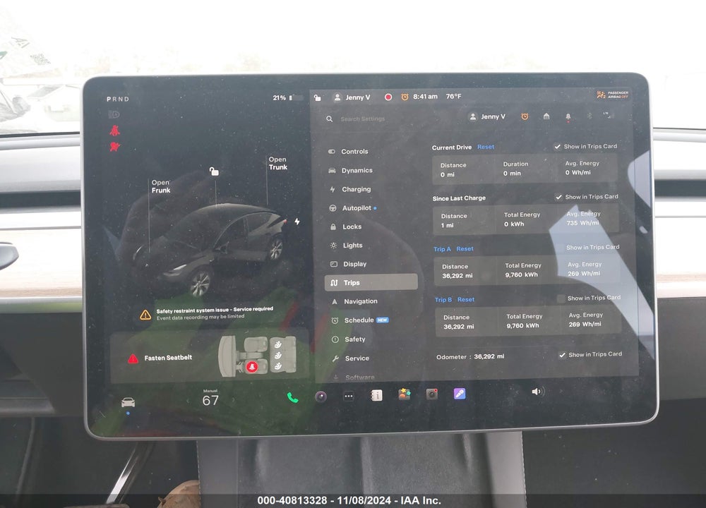 2021 TESLA MODEL Y LONG RANGE DUAL MOTOR ALL-WHEEL DRIVE VIN: 5YJYGDEE8MF281224
