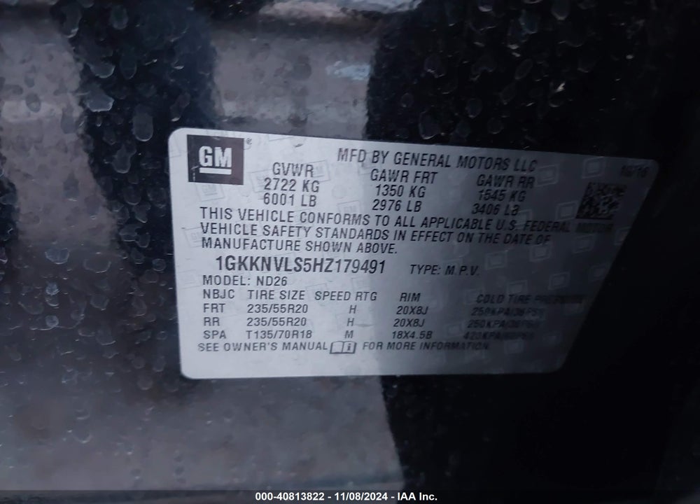 2017 GMC ACADIA SLT-1 VIN: 1GKKNVLS5HZ179491