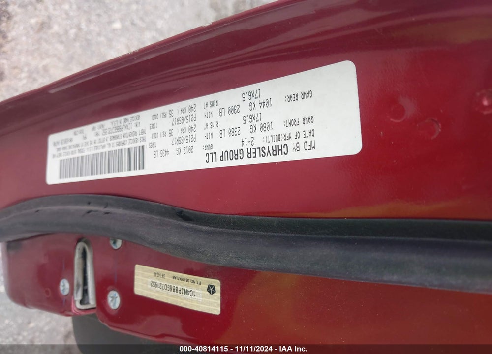 2014 JEEP PATRIOT SPORT VIN: 1C4NJPBB6ED721952