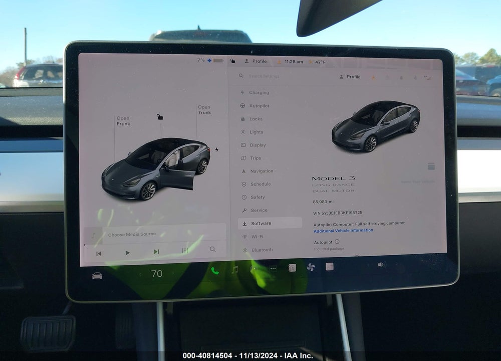 2019 TESLA MODEL 3 LONG RANGE/PERFORMANCE VIN: 5YJ3E1EB3KF195725