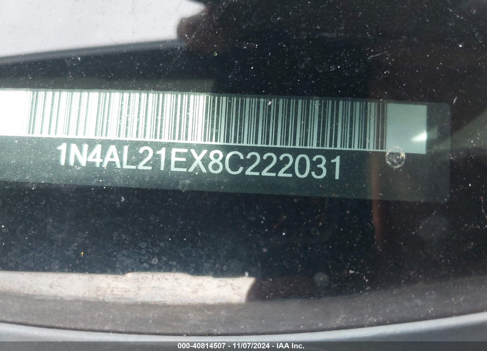 2008 NISSAN ALTIMA 2.5 S VIN: 1N4AL21EX8C222031