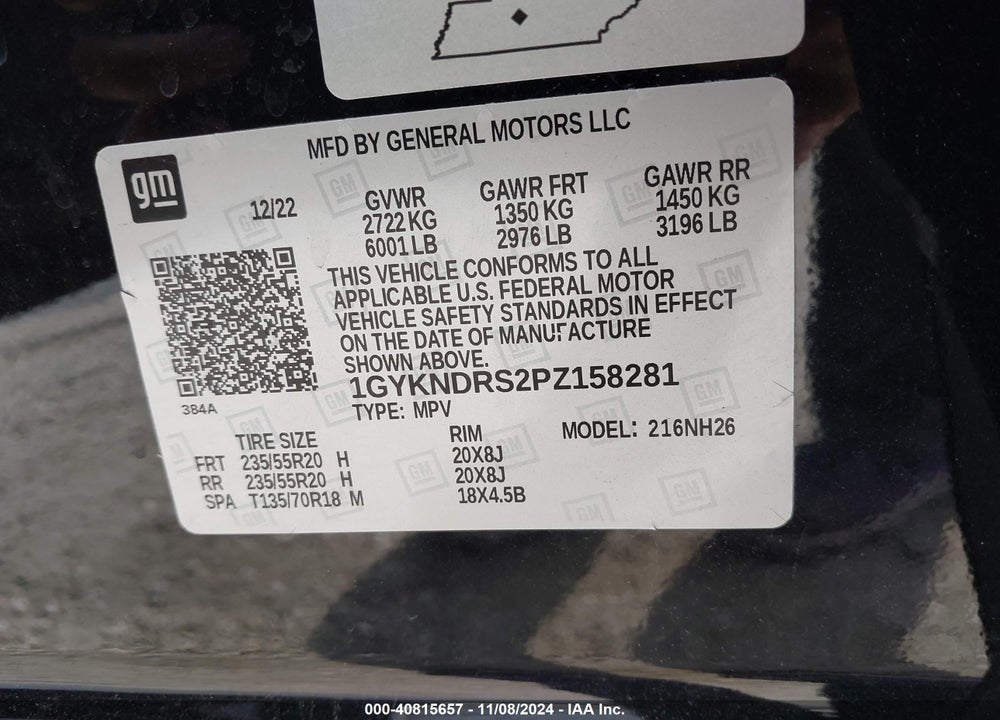 2023 CADILLAC XT5 AWD PREMIUM LUXURY VIN: 1GYKNDRS2PZ158281