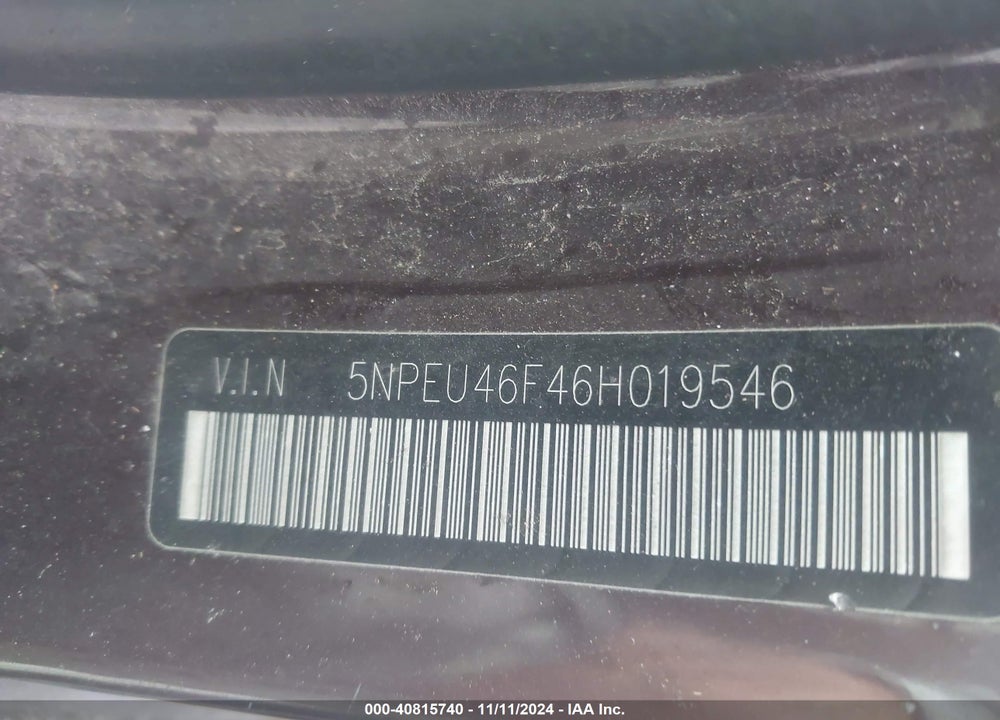 2006 HYUNDAI SONATA GLS V6/LX V6 VIN: 5NPEU46F46H019546
