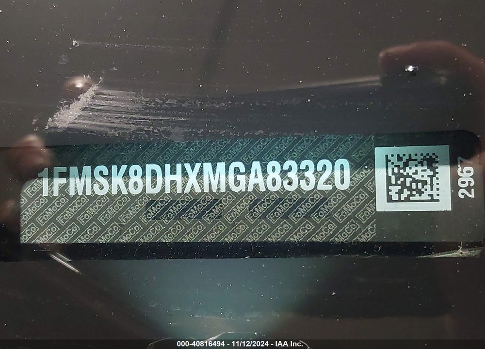 2021 FORD EXPLORER VIN: 1FMSK8DHXMGA83320