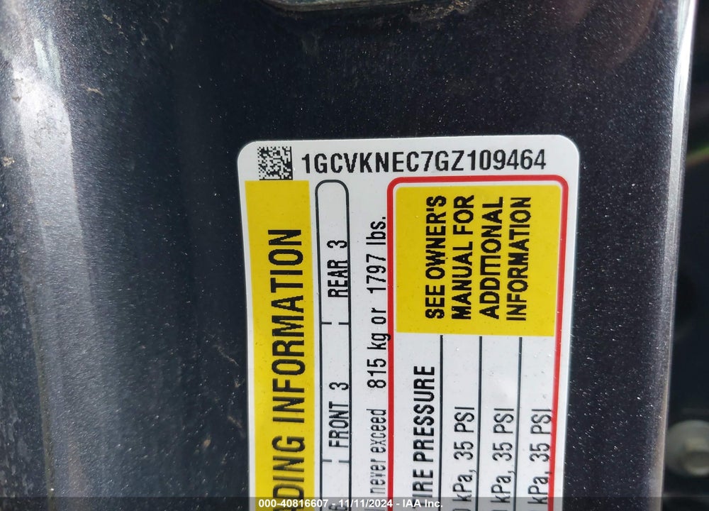 2016 CHEVROLET SILVERADO 1500 LS VIN: 1GCVKNEC7GZ109464