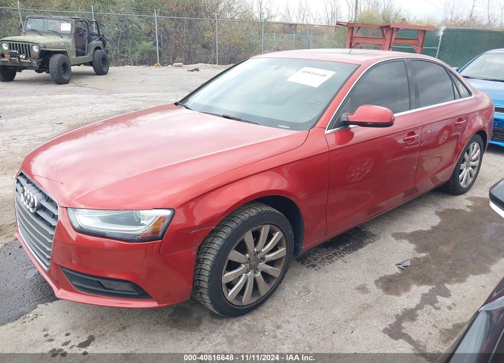 2013 AUDI A4 2.0T PREMIUM VIN: WAUBFAFL7DN042721