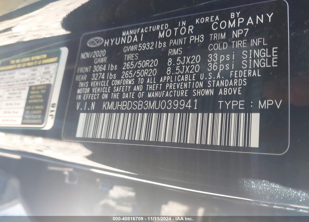 2021 GENESIS GV80 VIN: KMUHBDSB3MU039941