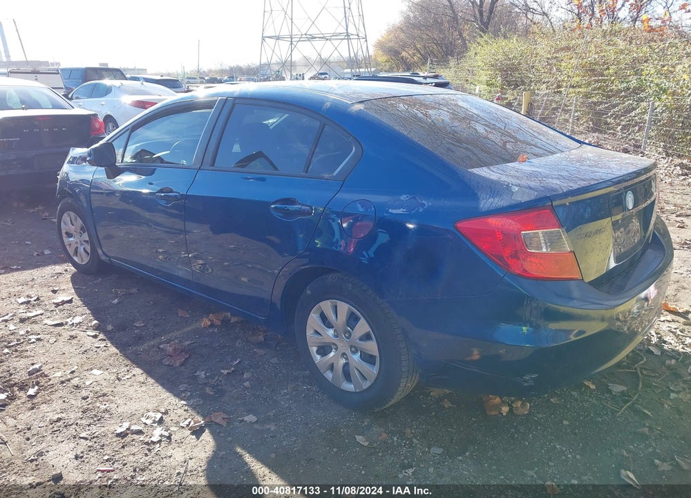 2012 HONDA CIVIC LX VIN: 19XFB2F53CE031726