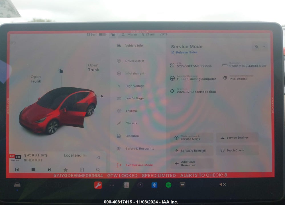 2021 TESLA MODEL Y LONG RANGE DUAL MOTOR ALL-WHEEL DRIVE VIN: 5YJYGDEE5MF083684