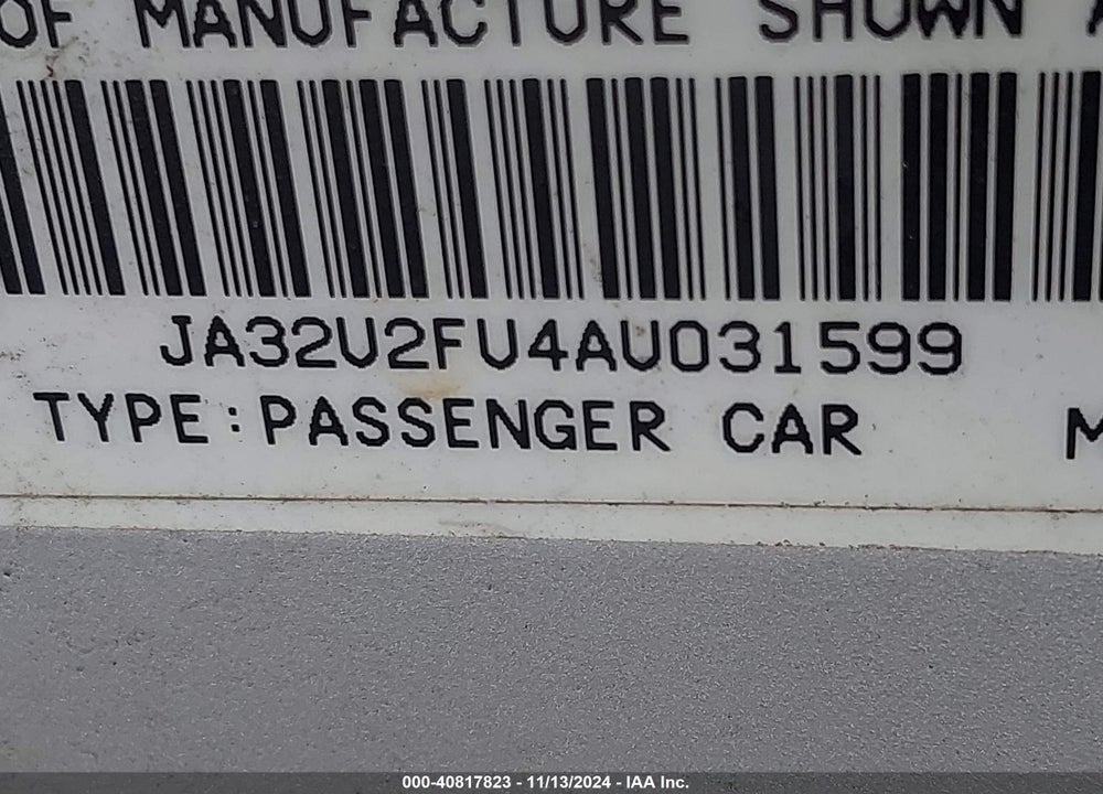 2010 MITSUBISHI LANCER ES VIN: JA32U2FU4AU031599