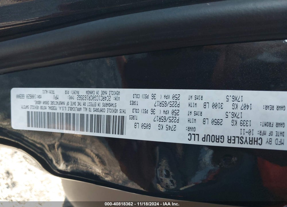 2012 CHRYSLER TOWN & COUNTRY TOURING-L VIN: 2C4RC1CG0CR163562