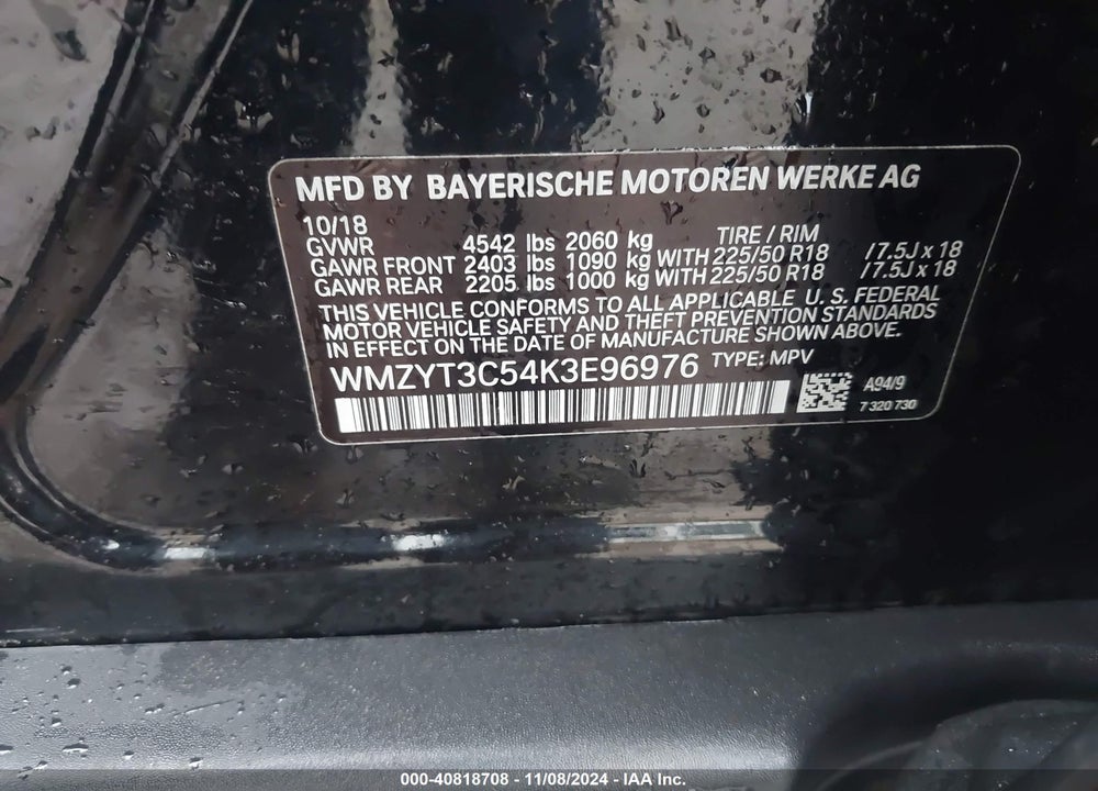 2019 MINI COOPER S COUNTRYMAN VIN: WMZYT3C54K3E96976