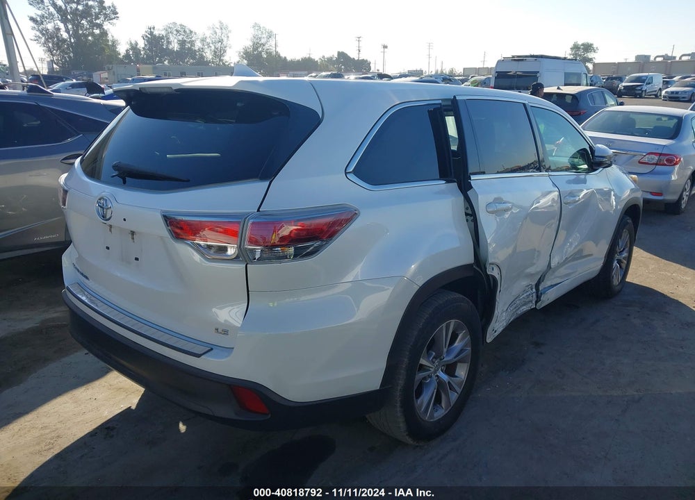 2015 TOYOTA HIGHLANDER LE PLUS VIN: 5TDZKRFHXFS072994