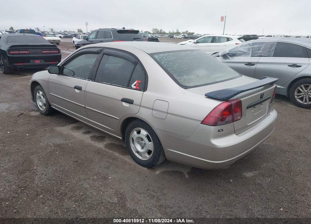 2001 HONDA CIVIC LX VIN: 1HGES16561L065851