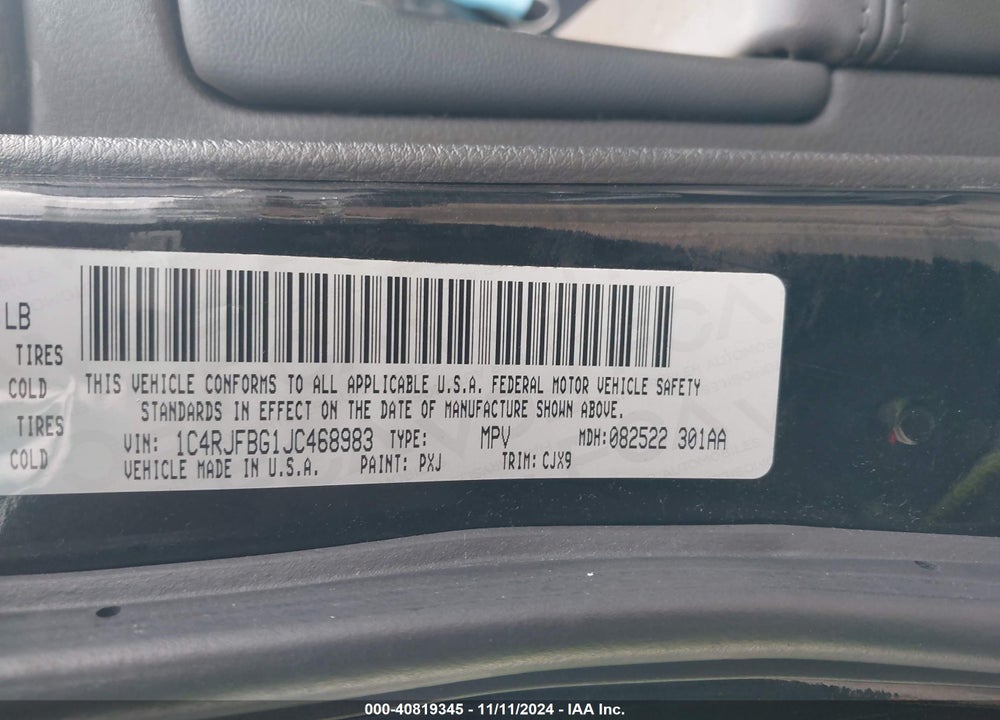 2018 JEEP GRAND CHEROKEE LIMITED 4X4 VIN: 1C4RJFBG1JC468983