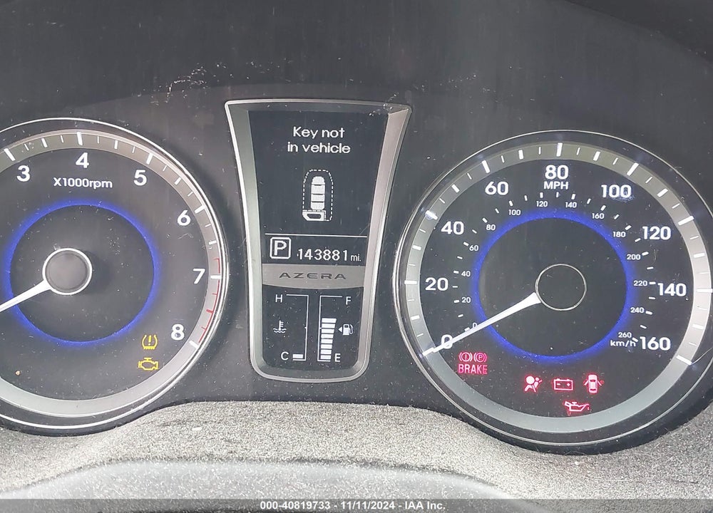 2013 HYUNDAI AZERA VIN: KMHFH4JG5DA249024