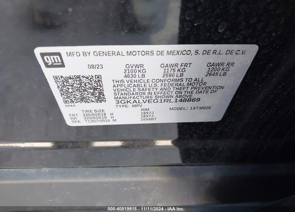 2024 GMC TERRAIN AWD SLT VIN: 3GKALVEG1RL148869