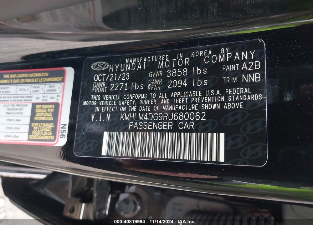 2024 HYUNDAI ELANTRA SEL VIN: KMHLM4DG9RU680062