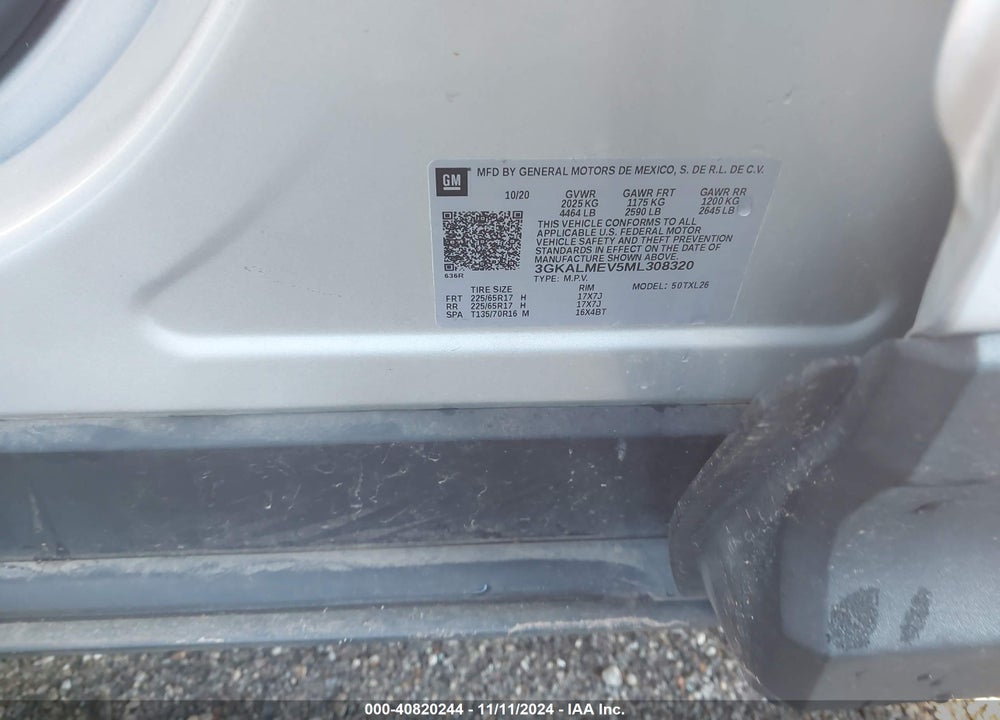 2021 GMC TERRAIN VIN: 3GKALMEV5ML308320
