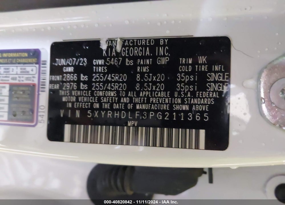 2023 KIA SORENTO X-LINE EX VIN: 5XYRHDLF3PG211365