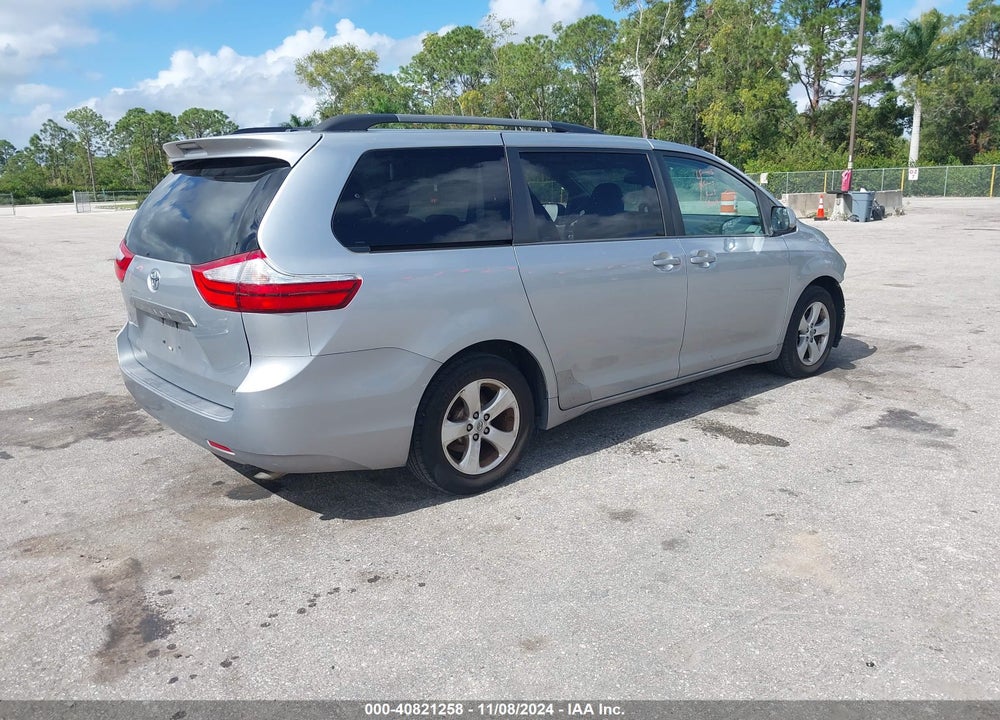 2016 TOYOTA SIENNA LE 8 PASSENGER VIN: 5TDKK3DC0GS695256