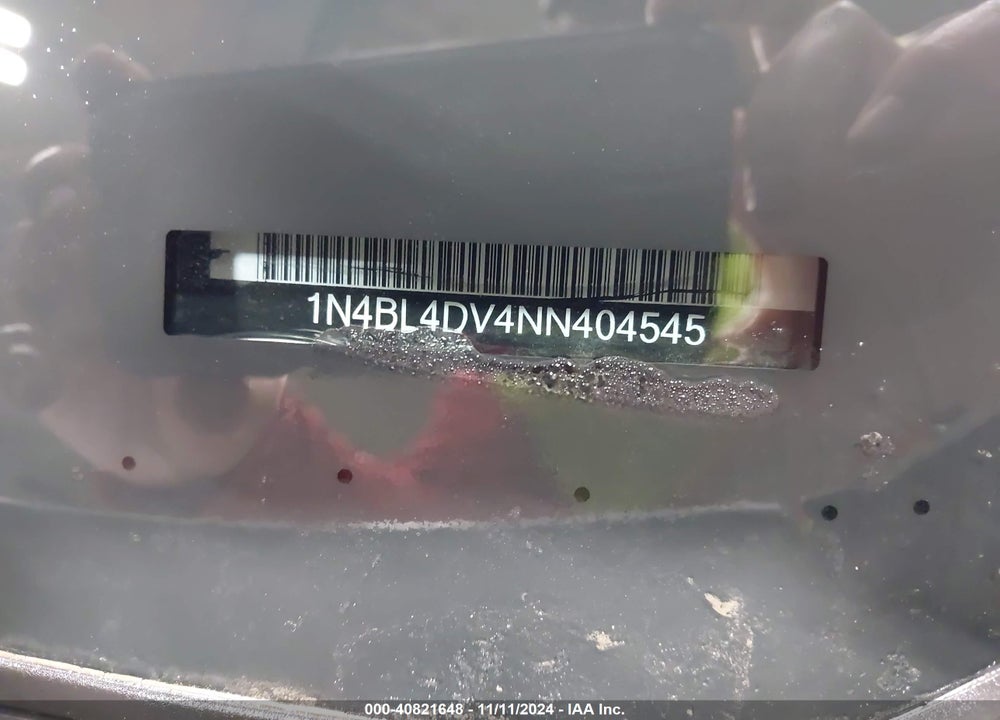 2022 NISSAN ALTIMA SV FWD VIN: 1N4BL4DV4NN404545