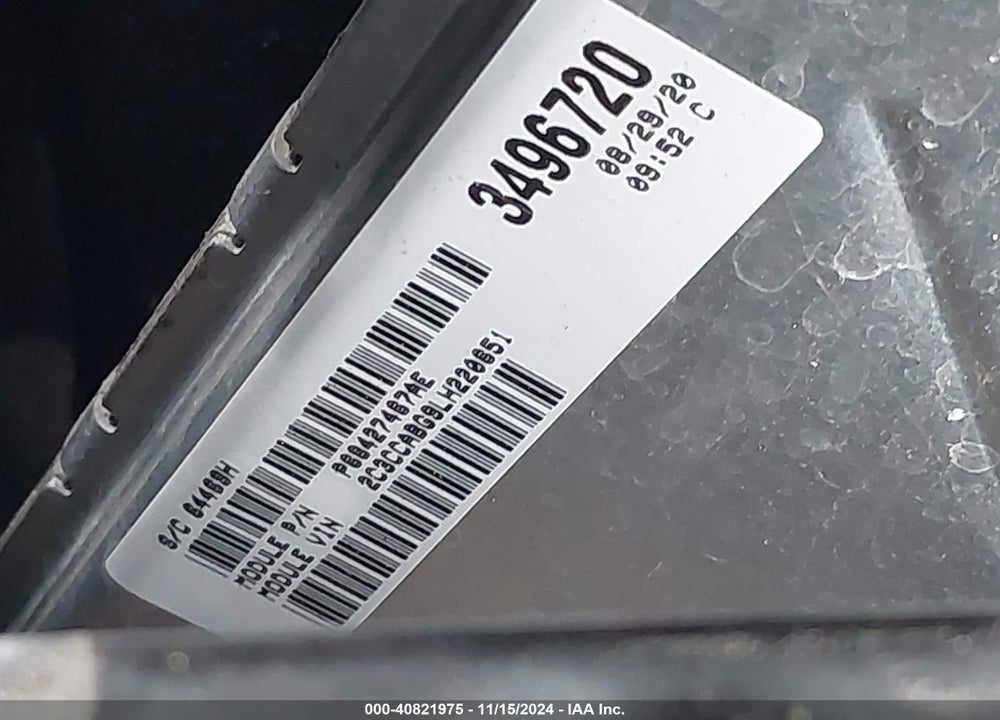 2020 CHRYSLER 300 VIN: 2C3CCABG9LH220651