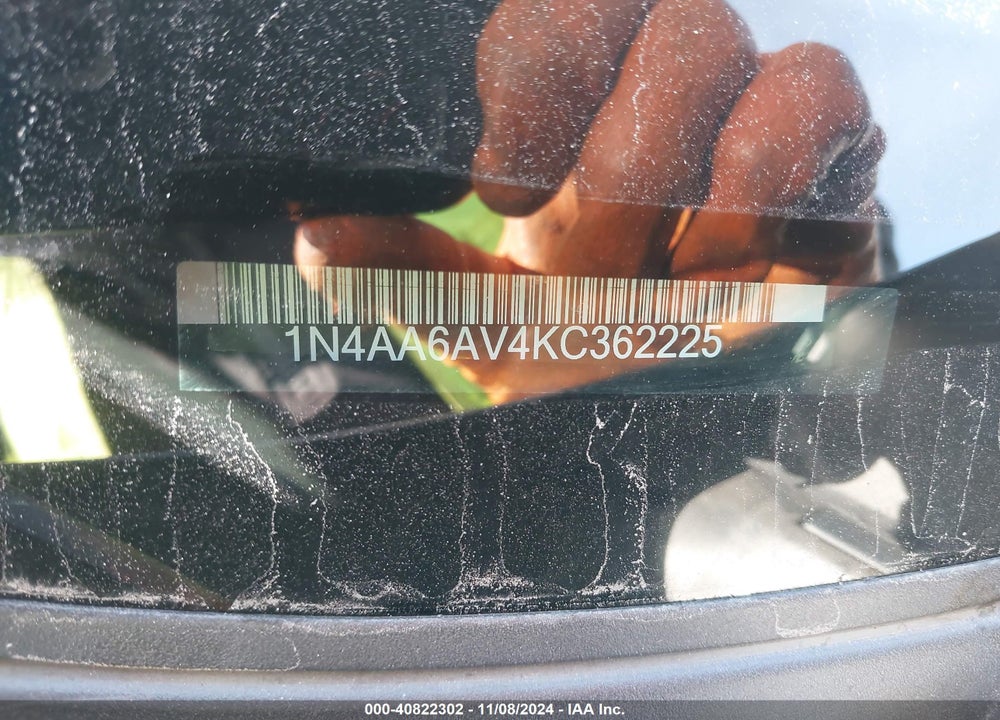 2019 NISSAN MAXIMA 3.5 SR VIN: 1N4AA6AV4KC362225
