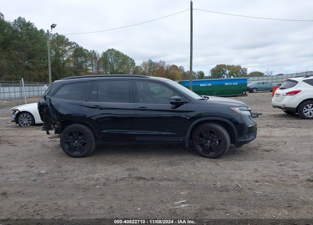 2022 HONDA PILOT AWD BLACK EDITION VIN: 5FNYF6H7XNB088182