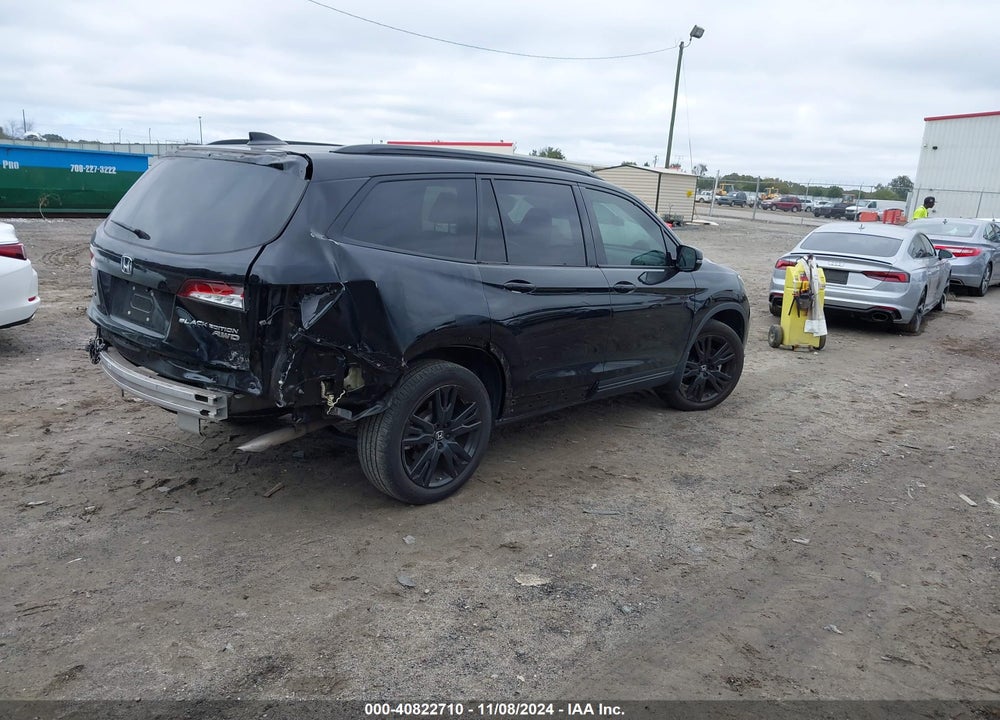 2022 HONDA PILOT AWD BLACK EDITION VIN: 5FNYF6H7XNB088182