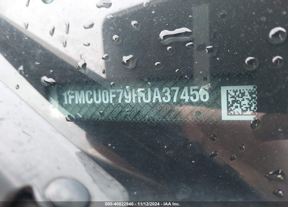 2017 FORD ESCAPE S VIN: 1FMCU0F79HUA37456