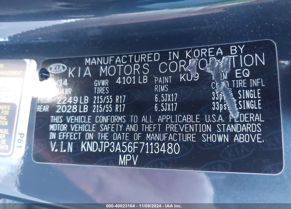 2015 KIA SOUL VIN: KNDJP3A56F7113480