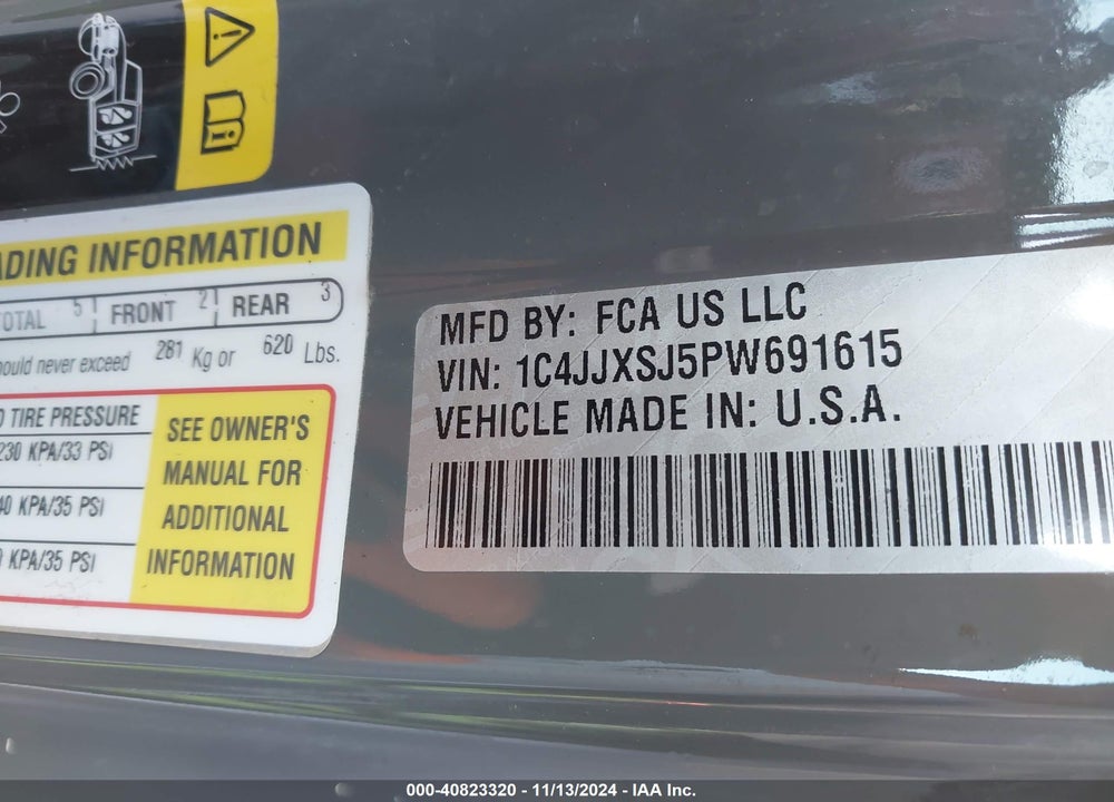 2023 JEEP WRANGLER / VIN: 1C4JJXSJ5PW691615