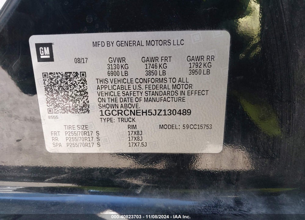 2018 CHEVROLET SILVERADO 1500 LS VIN: 1GCRCNEH5JZ130489