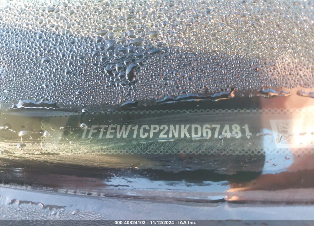 2022 FORD F-150 XL VIN: 1FTEW1CP2NKD67481