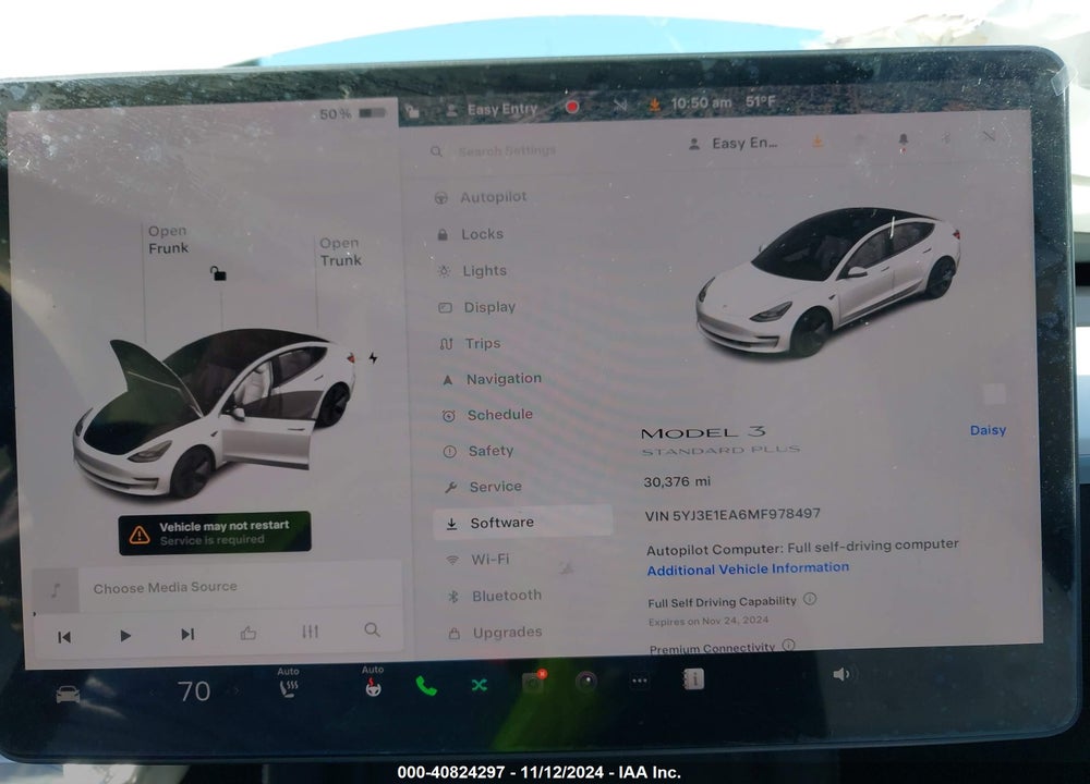 2021 TESLA MODEL 3 STANDARD RANGE PLUS REAR-WHEEL DRIVE VIN: 5YJ3E1EA6MF978497