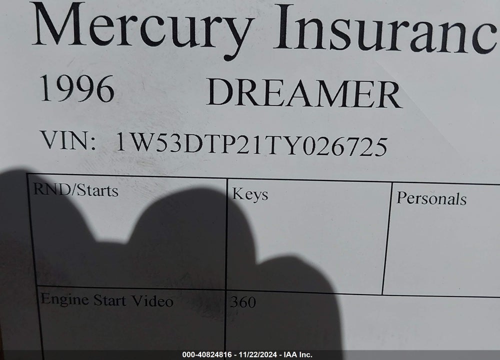 1996 WESTERN DREAMER VIN: 1W53DTP21TY026725